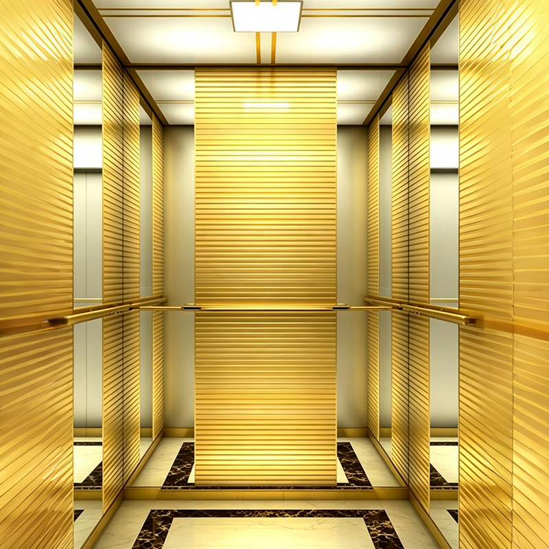 Titanium Gold Stainless Steel Passenger Elevator for Supermarket