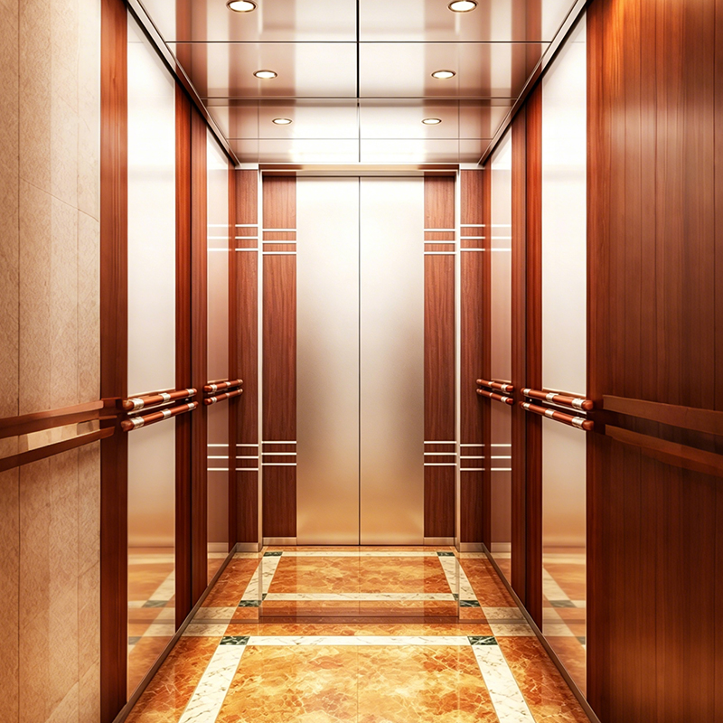 Machine Room Style Wooden Facing Passenger Elevator for Business Center