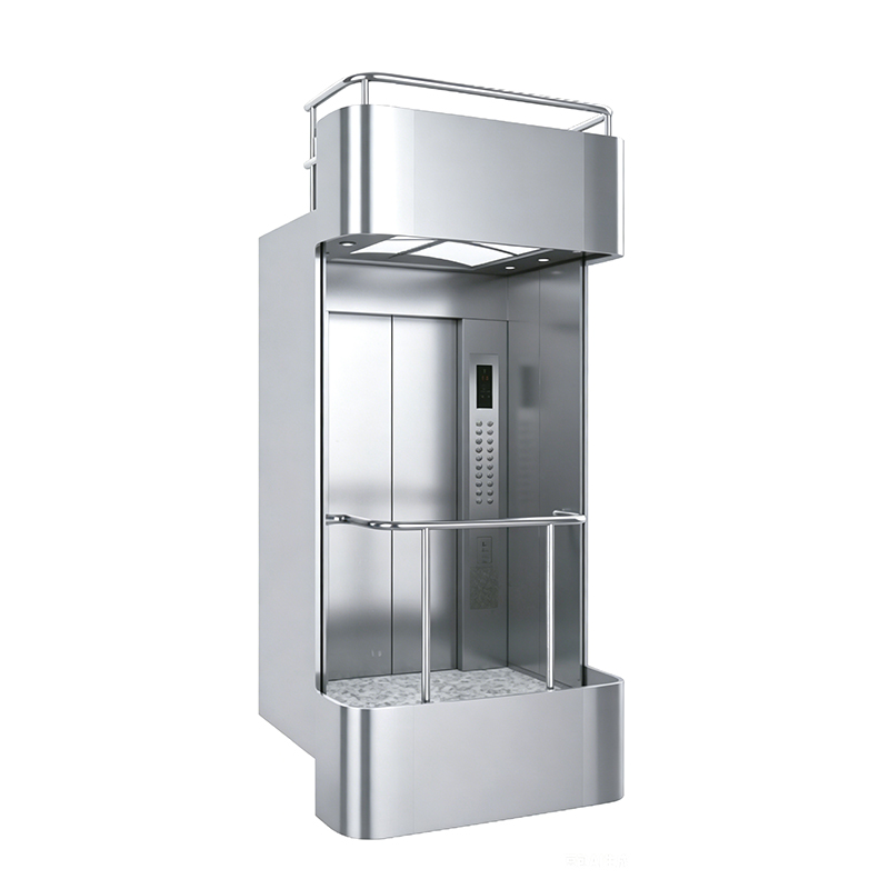 Stainless Steel Commercial Passenger Lift with Safety Laminated Glass Walls