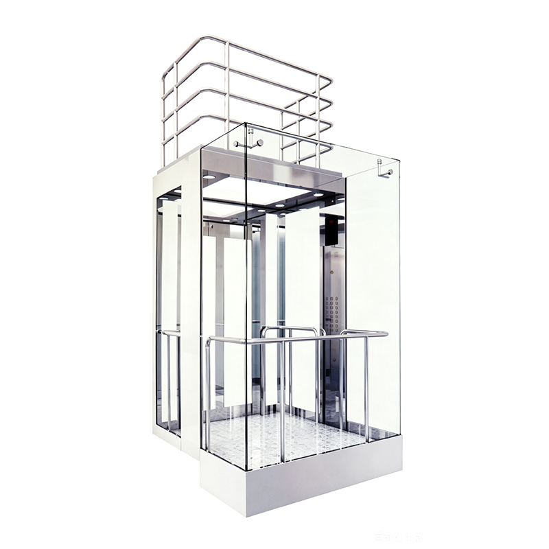 Stainless Steel Panoramic Capsule Elevator with Marble Flooring