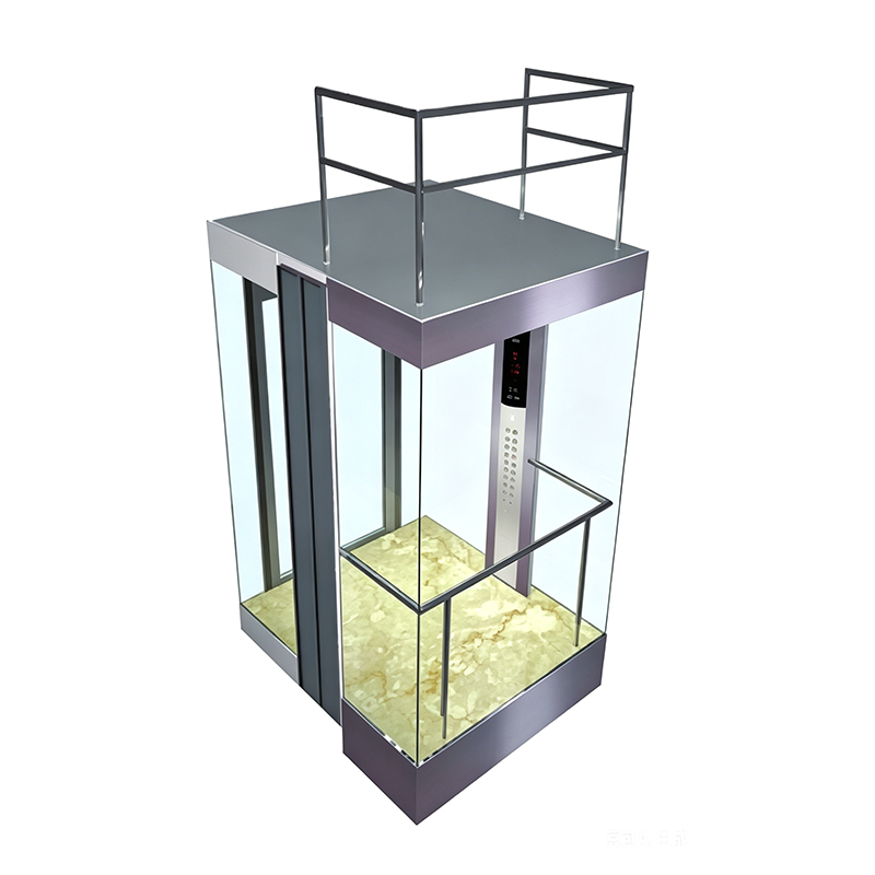 Round Capsule Passenger Lift with Laminated Safety Glass and LED Lighting