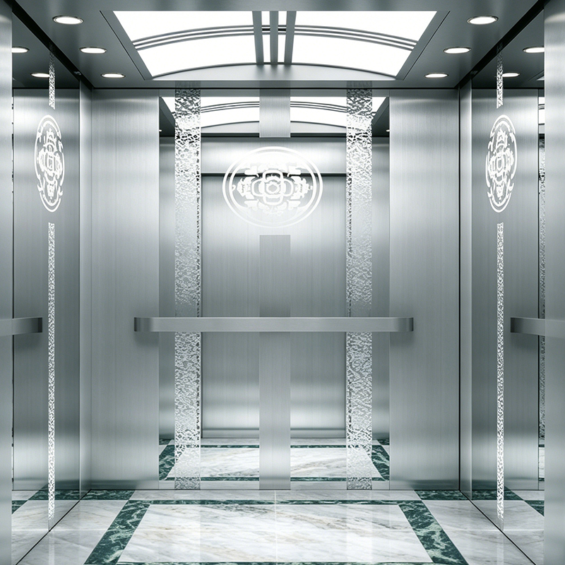 Elegant Painted Steel & Stainless Steel Hybrid Passenger Elevator