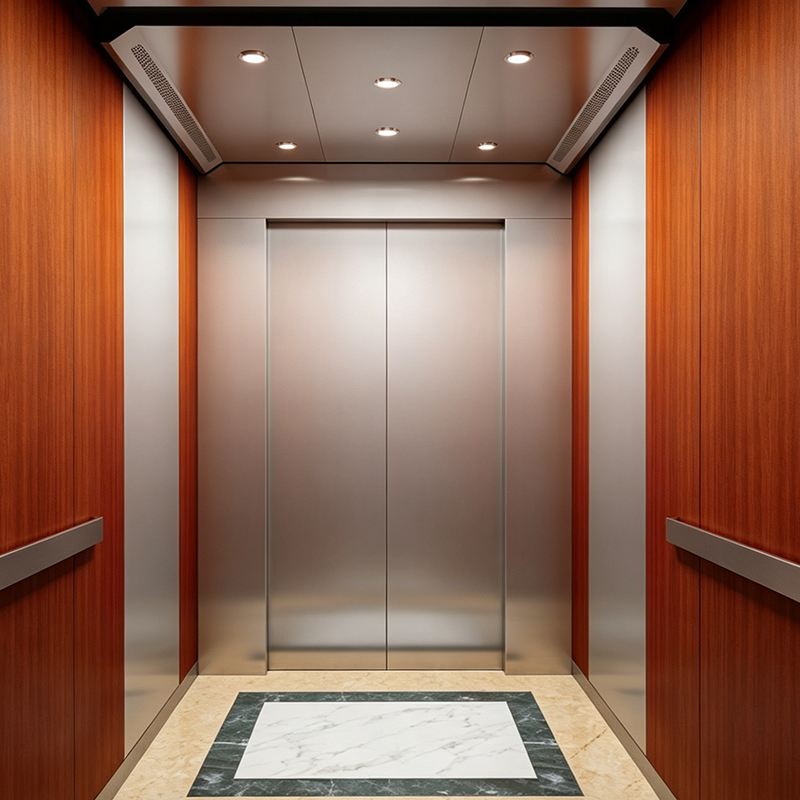 Painted Steel Ceiling Passenger Elevator with PVC Flooring