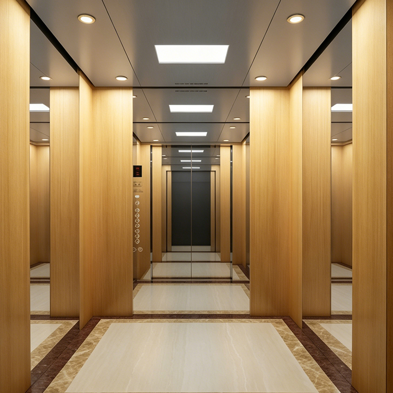 Commercial Passenger Lift with Wood Veneer Finishing