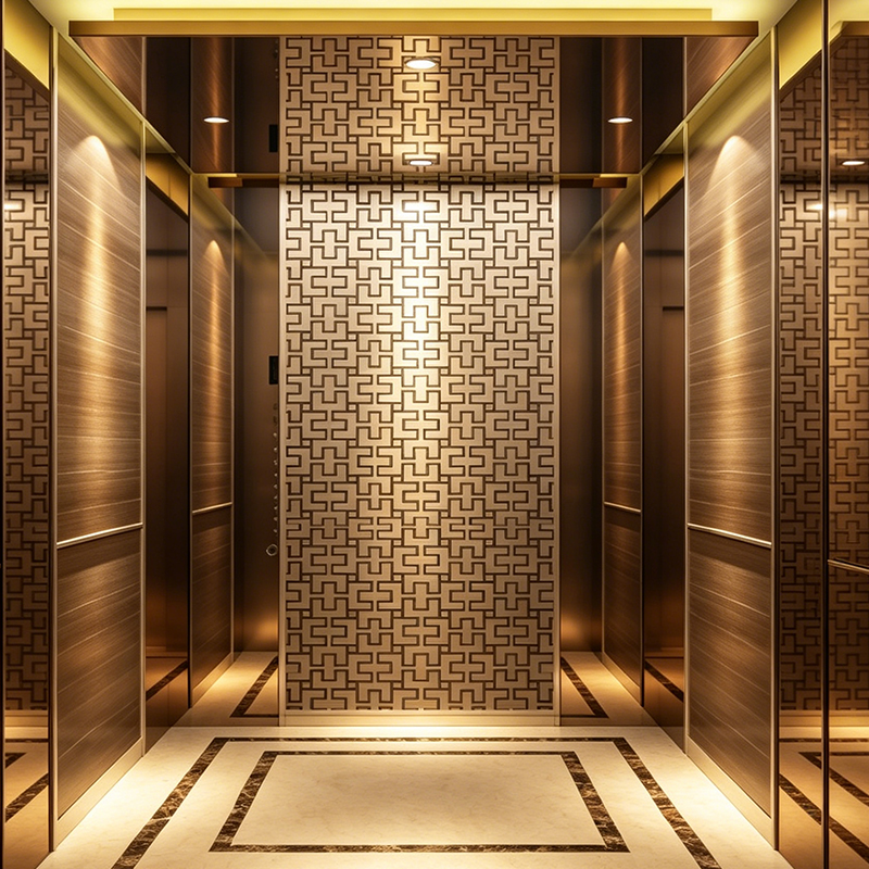 Commercial Passenger Elevator with Artistic Marble Floor