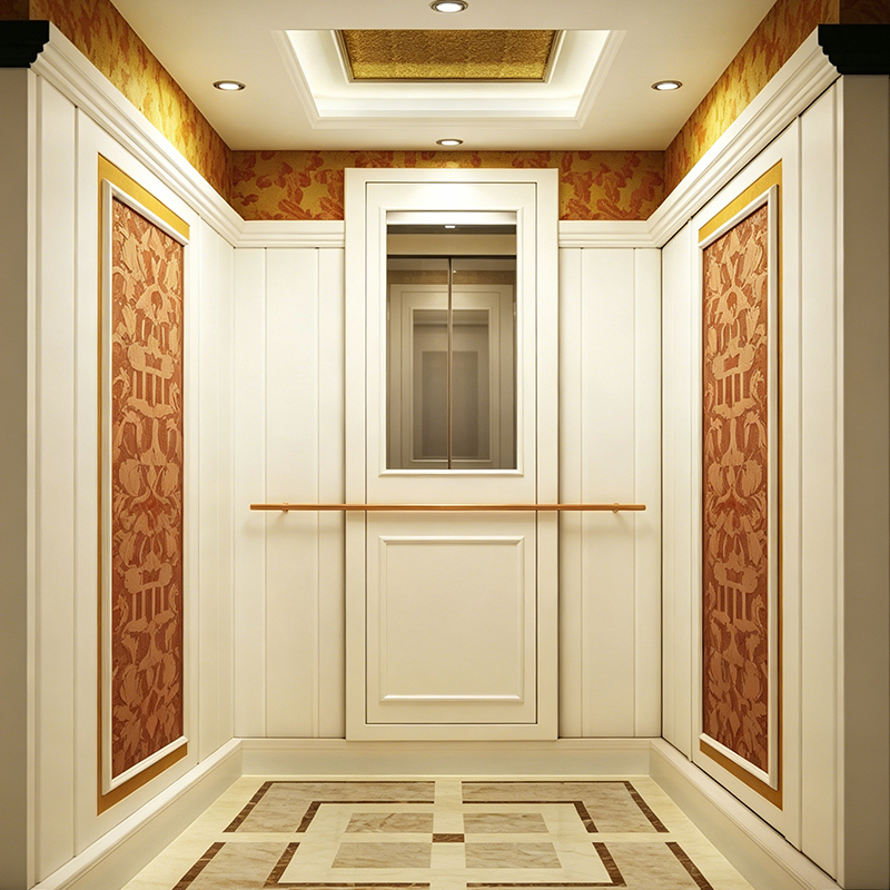 Luxury Wooden Craft Home Villa Elevator with Gold Foil Ceiling