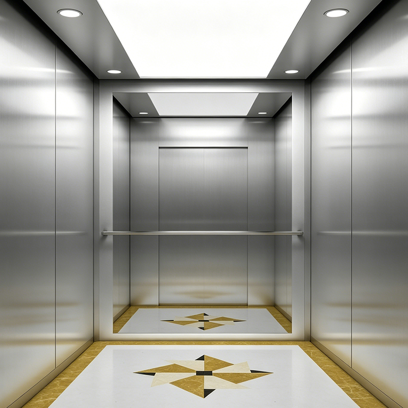 Minimalist Style Hairline Stainless Steel Home Elevator