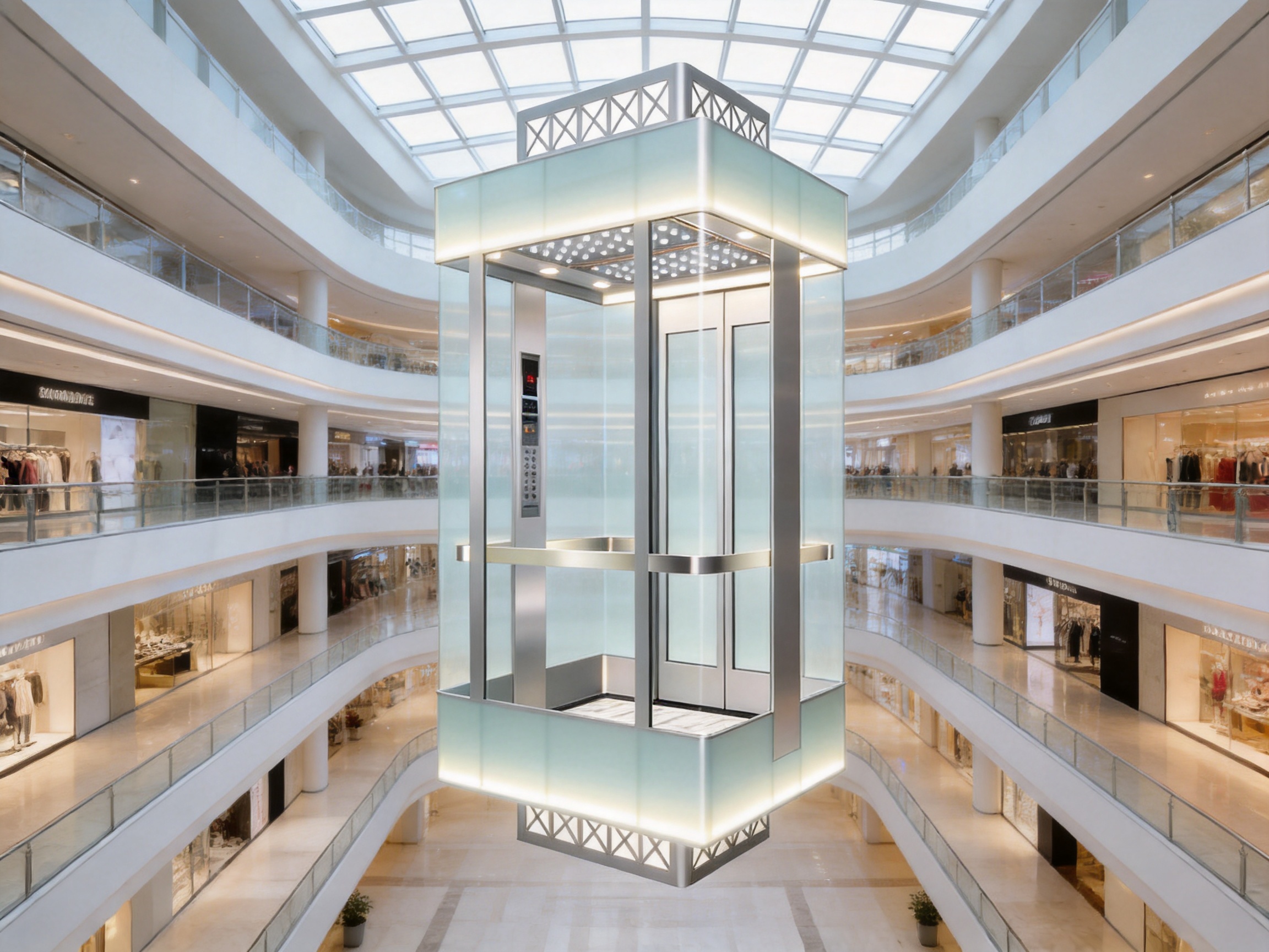 360 Degree Full-View Glass Observation Elevator for Shopping Malls and Hotels